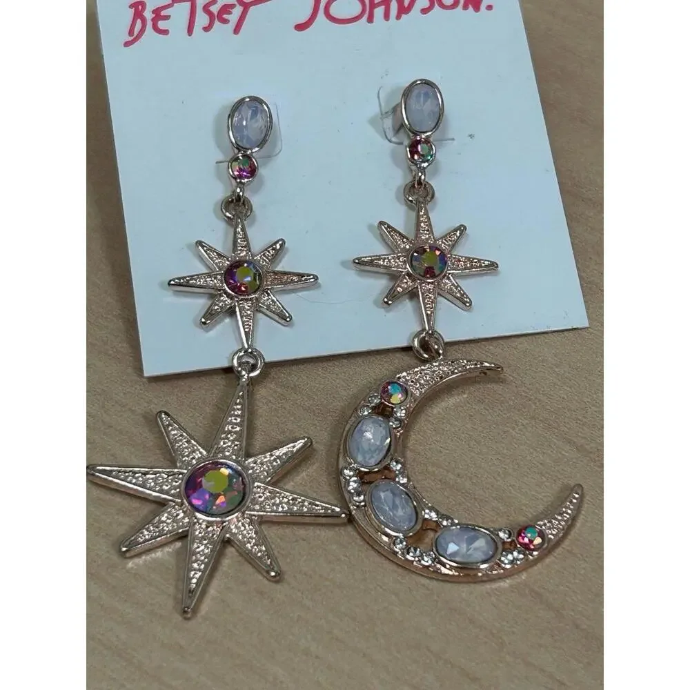 Betsy Johnson Moon and Stars Earrings - Picture 3 of 5
